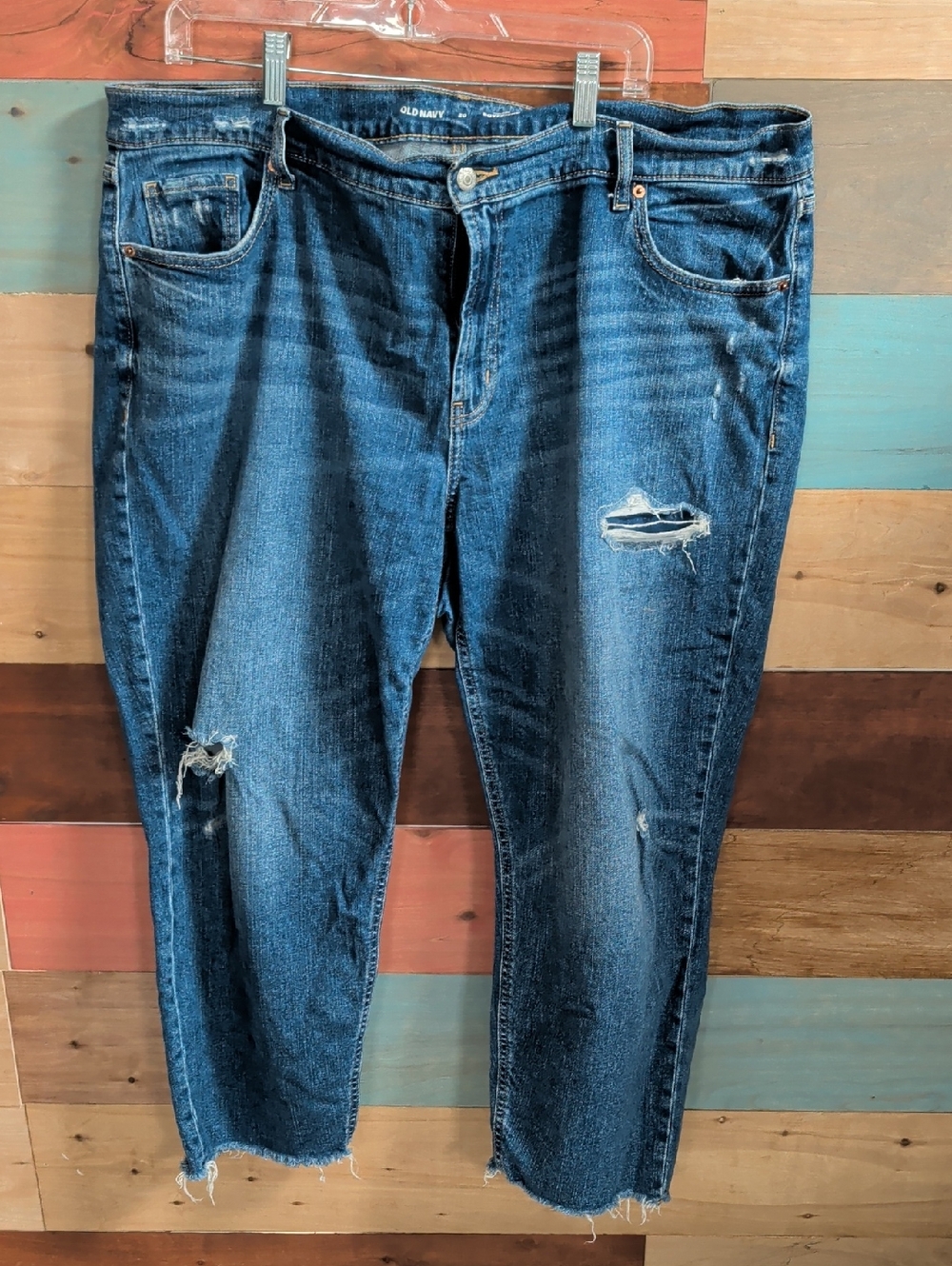 Old Navy Blue Mid-Rise Boyfriend Jeans